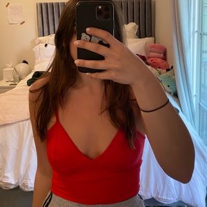 Emma & Sam red deep v tank top